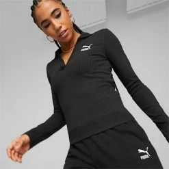 Puma Classics Women's Ribbed V-Neck Top