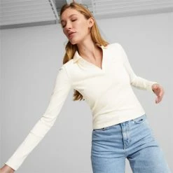 Puma Classics Women's Ribbed V-Neck Top