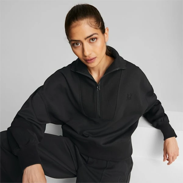 Puma Infuse Women's Half-Zip Oversized Sweatshirt 1 Puma Infuse Women's Half-Zip Oversized Sweatshirt