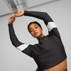 PUMA Fit EVERSCULPT Quarter-Zip Women's Training Crop Top -Shoes Sales Store PUMA Fit EVERSCULPT Quarter Zip Womens Training Crop Top 5