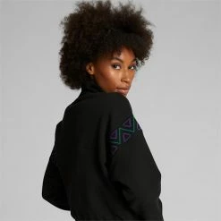 PUMA X P.A.M. PUMA X PERKS AND MINI Women's Half-Zip Sweatshirt -Shoes Sales Store PUMA x PERKS AND MINI Womens Half Zip Sweatshirt 10