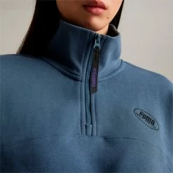 PUMA X P.A.M. PUMA X PERKS AND MINI Women's Half-Zip Sweatshirt -Shoes Sales Store PUMA x PERKS AND MINI Womens Half Zip Sweatshirt 3