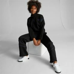PUMA X P.A.M. PUMA X PERKS AND MINI Women's Half-Zip Sweatshirt -Shoes Sales Store PUMA x PERKS AND MINI Womens Half Zip Sweatshirt 9