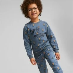PUMA X TINY COTTONS Little Kids' Printed Crew Neck Sweatshirt