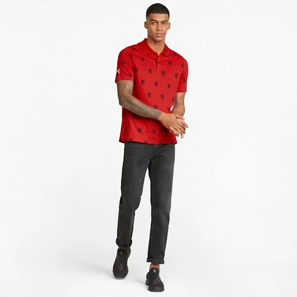 Puma Scuderia Ferrari Race Printed Men's Motorsport Polo Shirt 3 Puma Scuderia Ferrari Race Printed Men's Motorsport Polo Shirt - Image 3