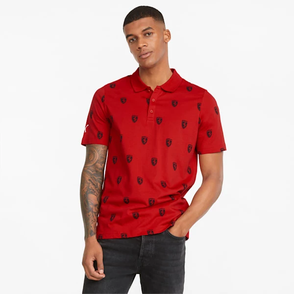 Puma Scuderia Ferrari Race Printed Men's Motorsport Polo Shirt 1 Puma Scuderia Ferrari Race Printed Men's Motorsport Polo Shirt
