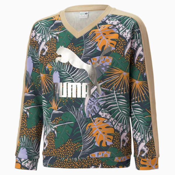 Puma T7 Vacay Queen Big Kids' Printed V-Neck Sweatshirt 5 Puma T7 Vacay Queen Big Kids' Printed V-Neck Sweatshirt - Image 5